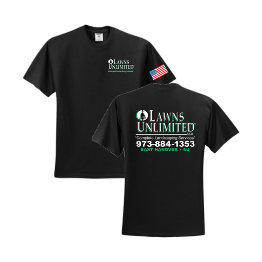 Lawns Unlimited® Tshirt / Black w/US Flag